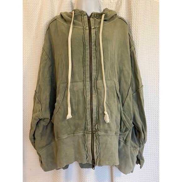 Free People Tops - We the free Free People Camden Oversized Hoodie Summer Khaki Size Medium M
